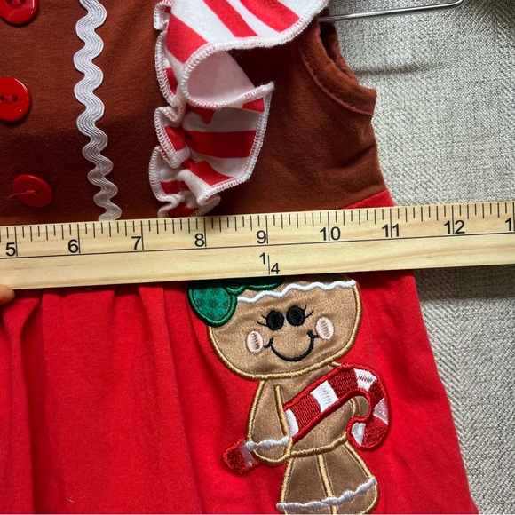 Little Girl's Gingerbread Tunic Ruffled Legging Appliqué Small (2T)Read measure - Picture 8 of 14